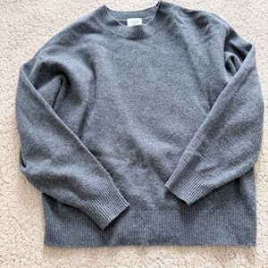 Isabelle Cashmere Wool Crewneck Sweater in Heather Gray